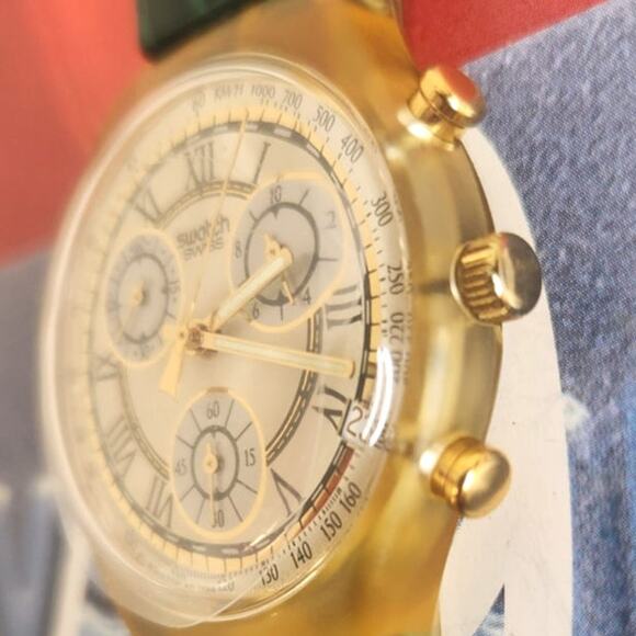 Swatch watch CLOCHER SCJ400 1995 Chrono New Old stock - Picture 4 of 9
